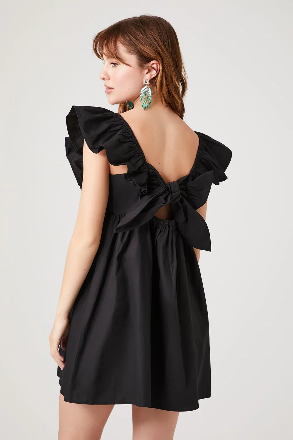 Poplin Ruffled Babydoll Dress - Image 3