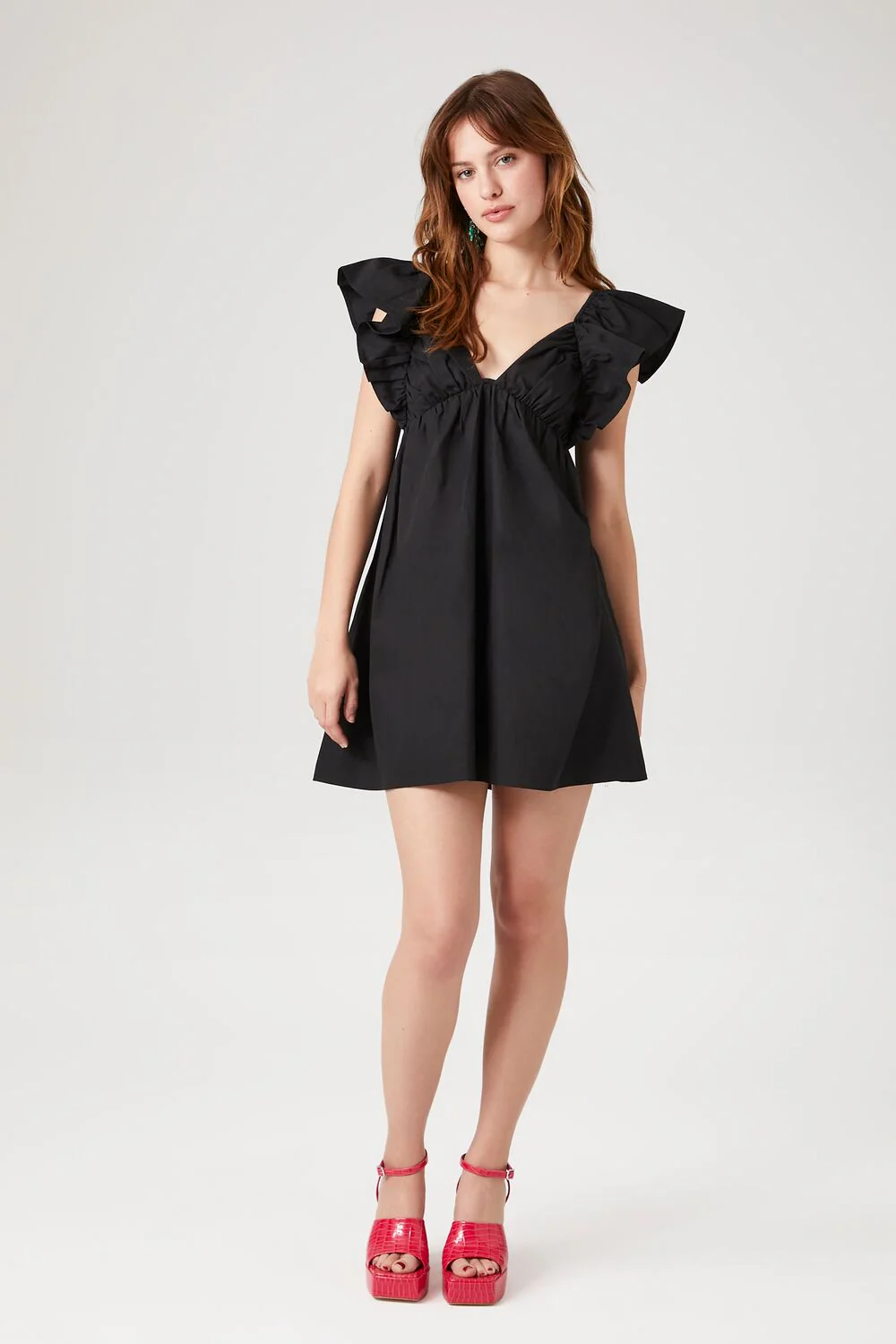 Poplin Ruffled Babydoll Dress - Image 4
