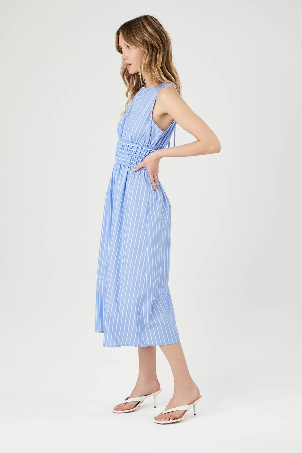 Pinstriped Poplin Midi Dress - Image 2