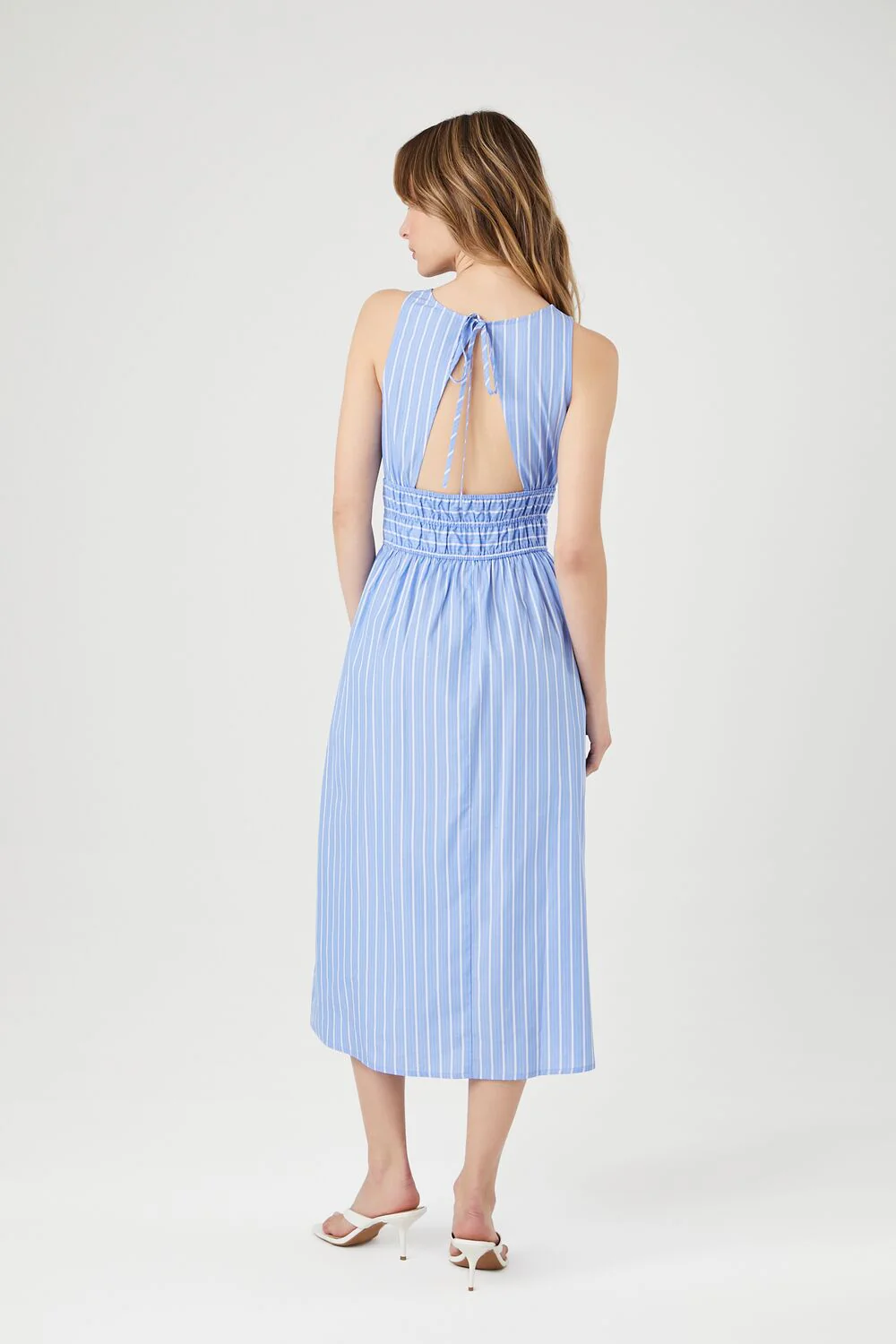 Pinstriped Poplin Midi Dress - Image 3