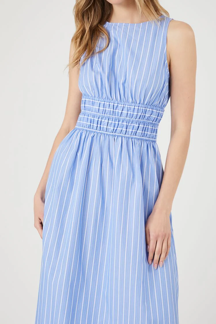 Pinstriped Poplin Midi Dress - Image 5