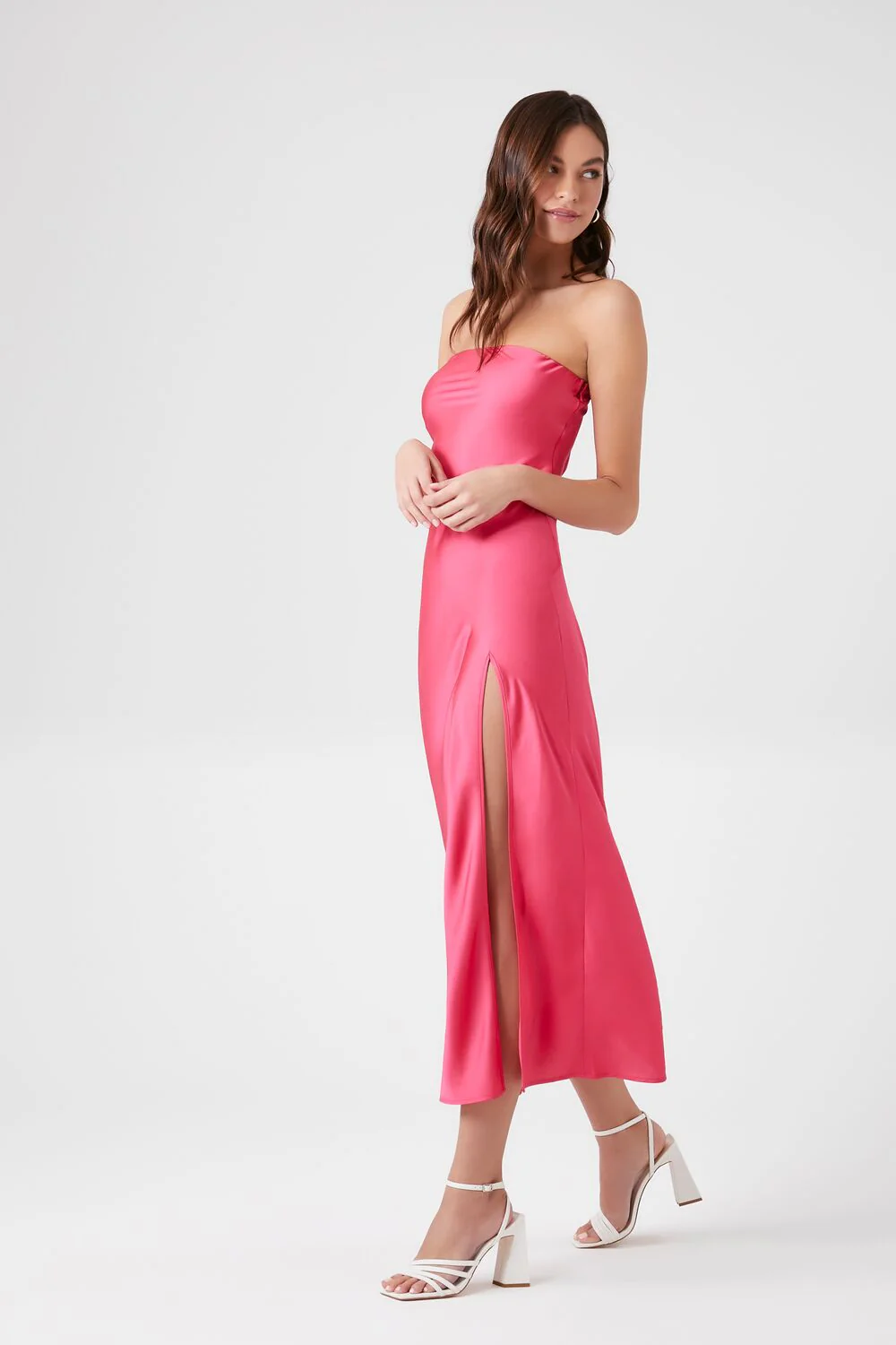 Satin Strapless Maxi Slip Dress - Image 2