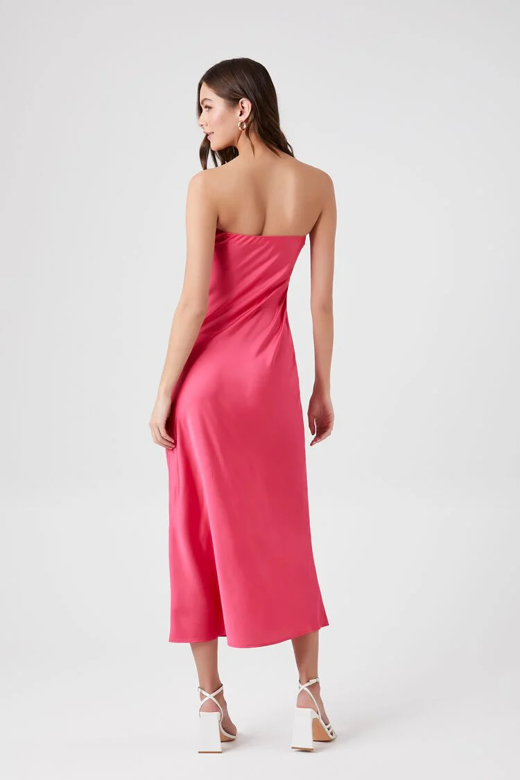 Satin Strapless Maxi Slip Dress - Image 3