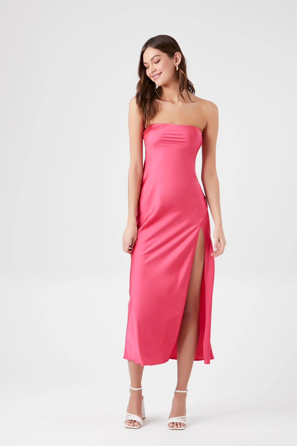 Satin Strapless Maxi Slip Dress - Image 4