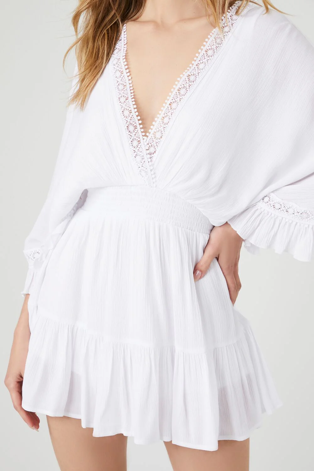 Crepe Butterfly-Sleeve Mini Dress - Image 10