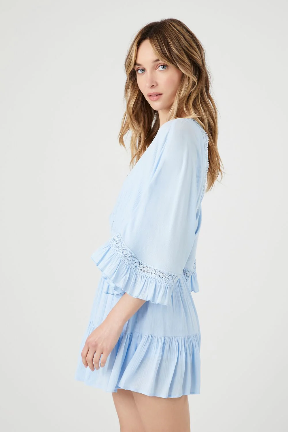 Crepe Butterfly-Sleeve Mini Dress - Image 2