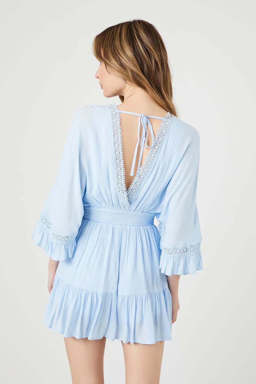 Crepe Butterfly-Sleeve Mini Dress - Image 3
