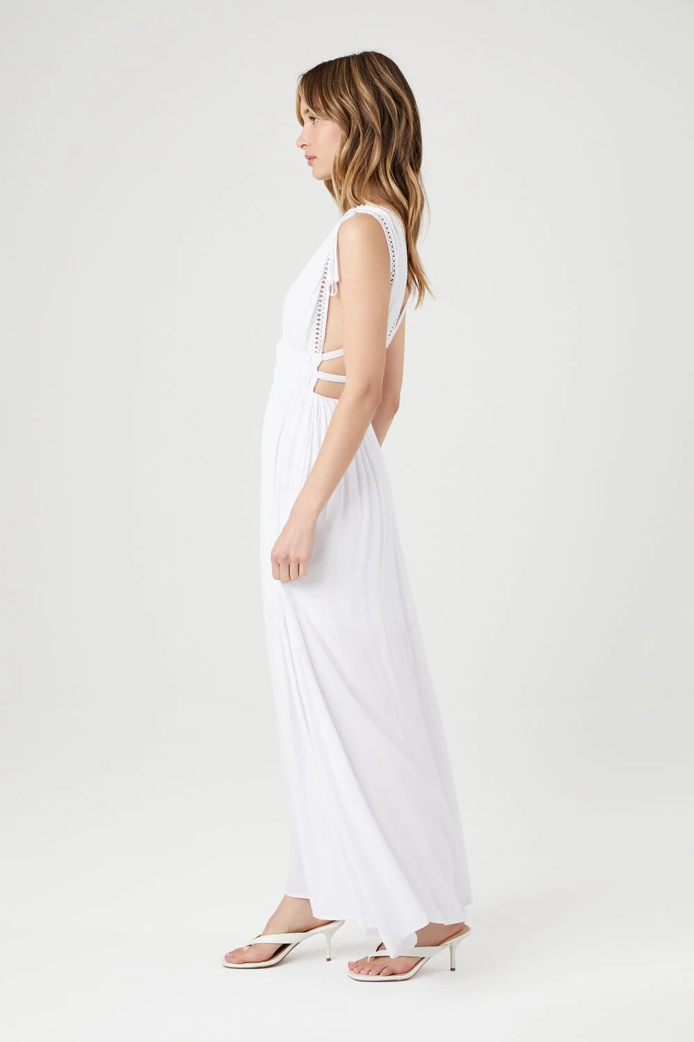 Crepe Caged V-Neck Maxi Dress - Image 2