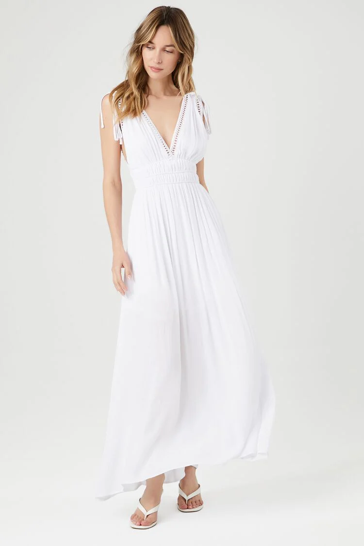 Crepe Caged V-Neck Maxi Dress - Image 4