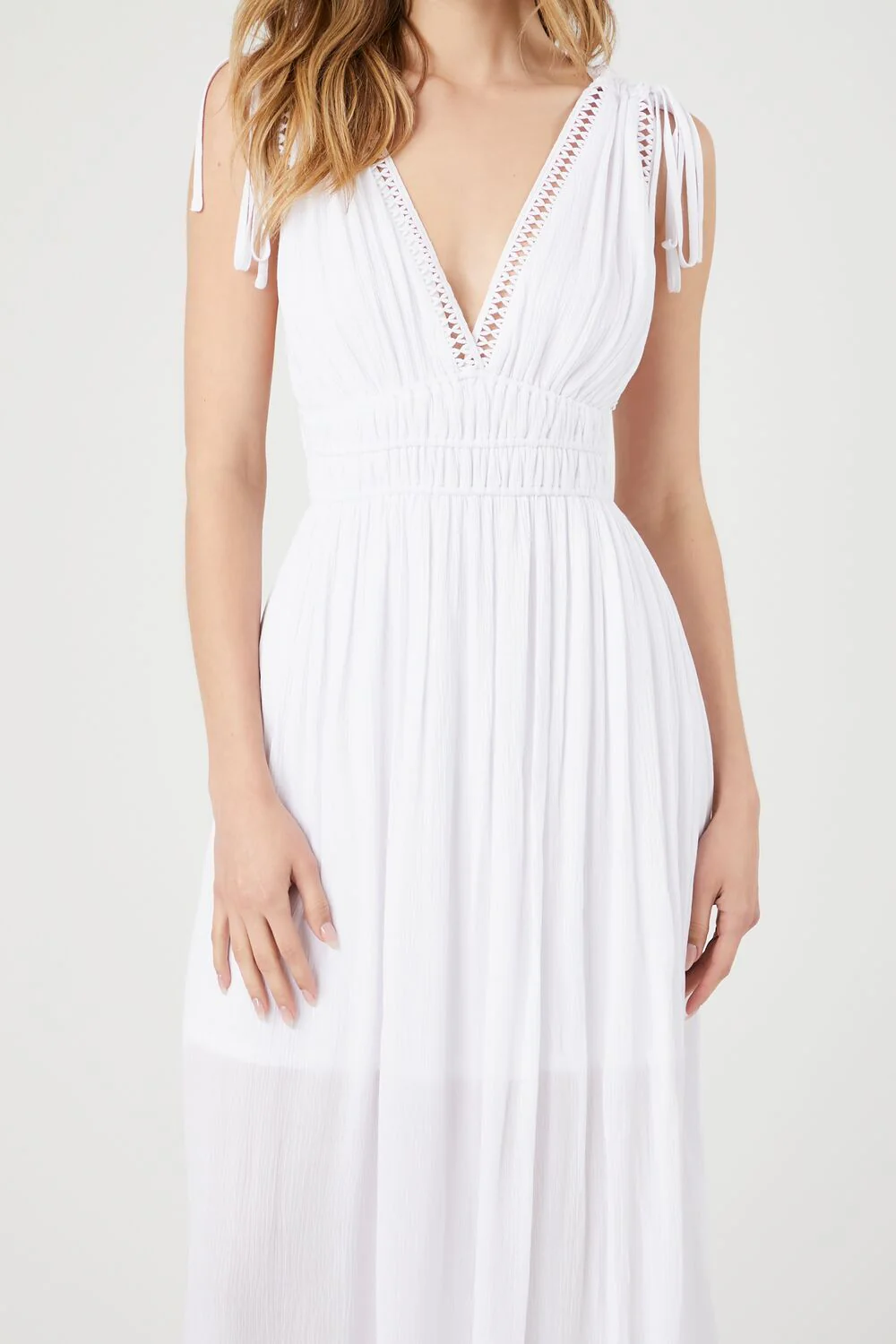 Crepe Caged V-Neck Maxi Dress - Image 5