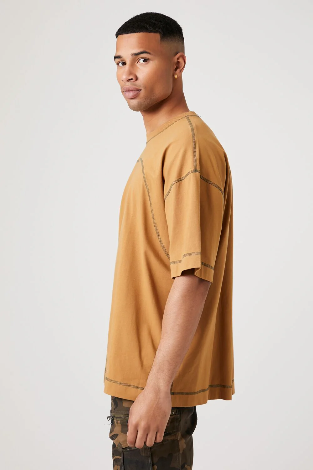 Contrast-Stitch Crew Neck Tee - Image 2