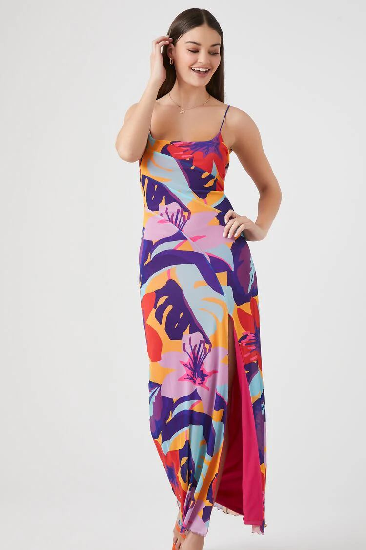 Tropical Floral Maxi Dress - Image 4