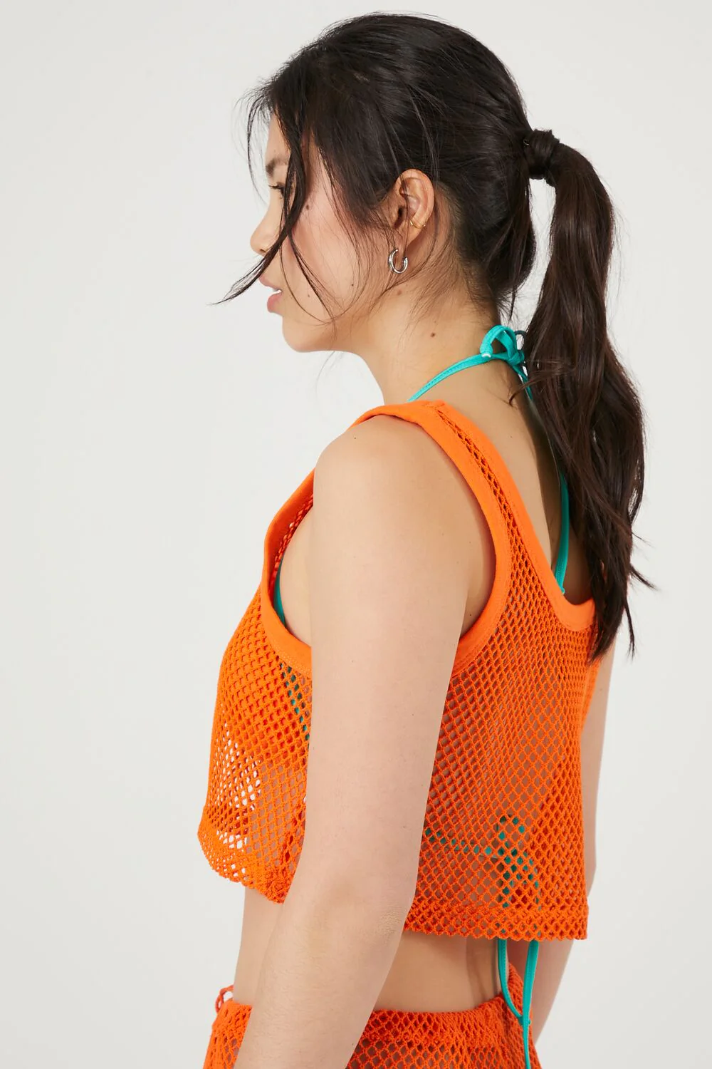 Sheer Netted Cropped Tank Top - Image 2