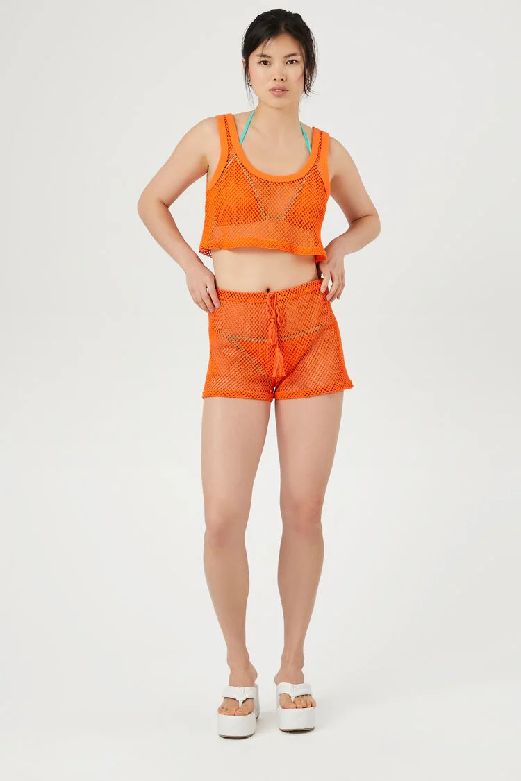 Sheer Netted Cropped Tank Top - Image 4