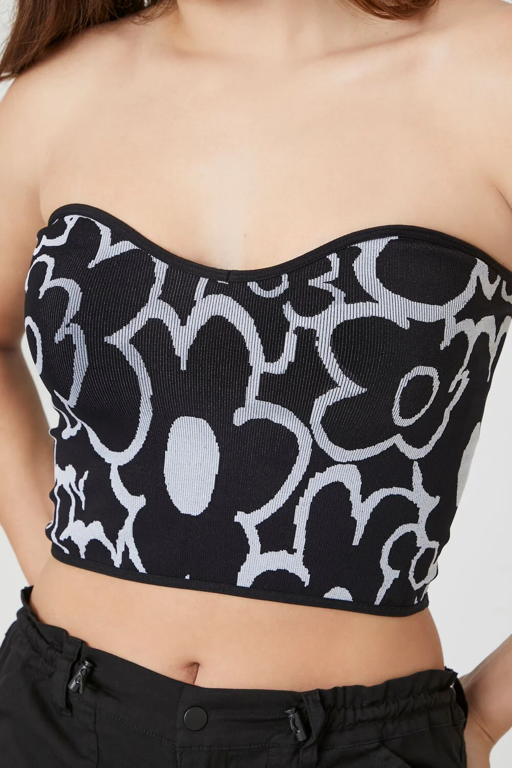 Seamless Floral Print Tube Top - Image 5