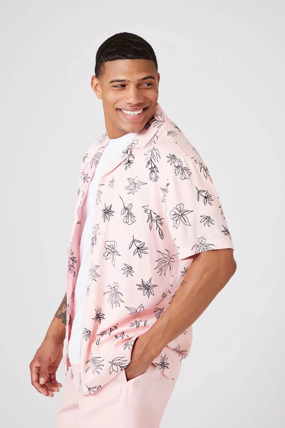 Floral Line Art Graphic Shirt - Image 2