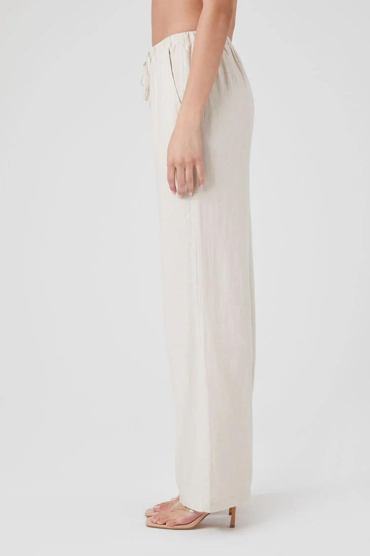 Linen-Blend Wide-Leg Pants - Image 3