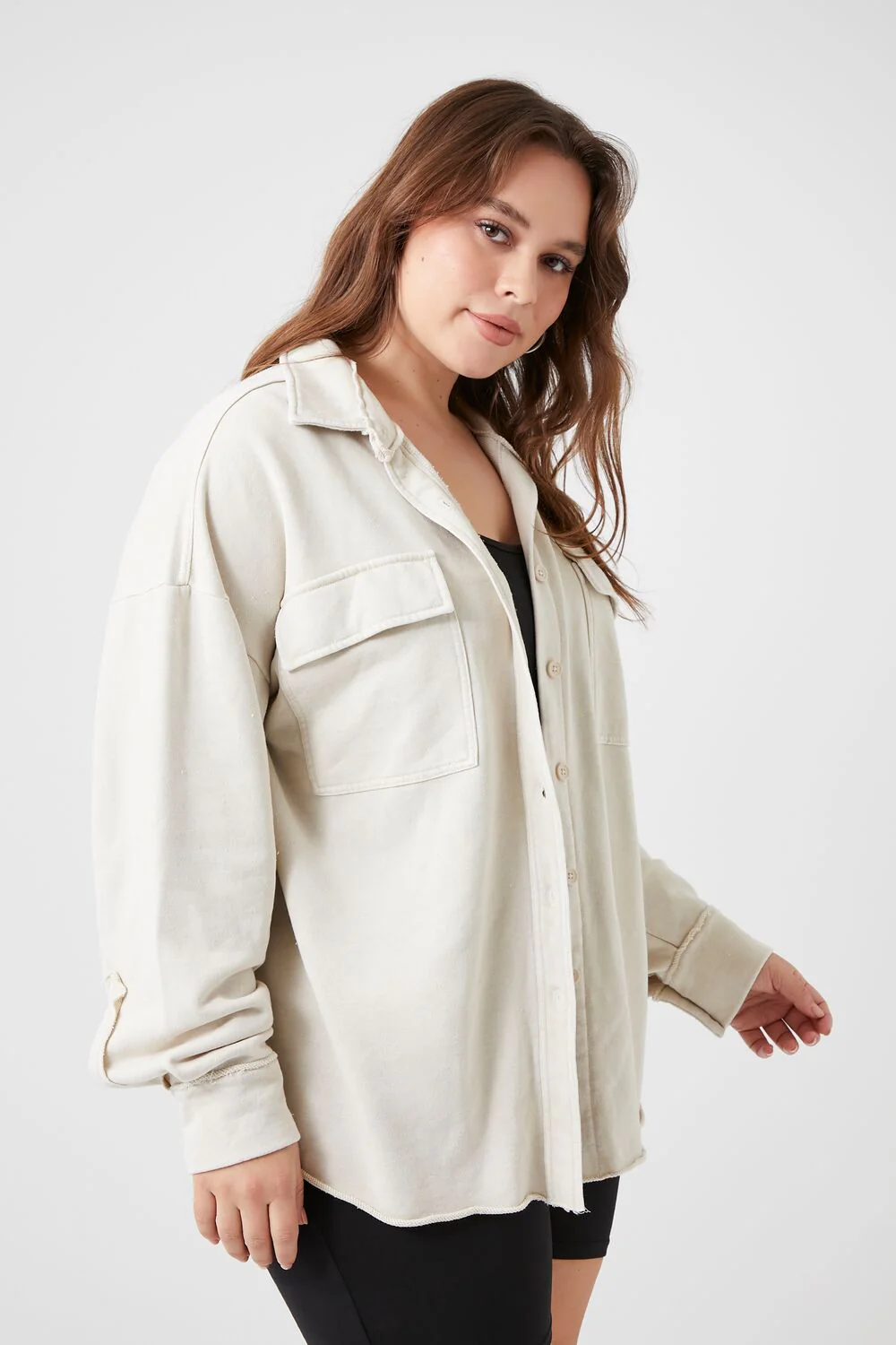 Plus Size French Terry Shacket - Image 2