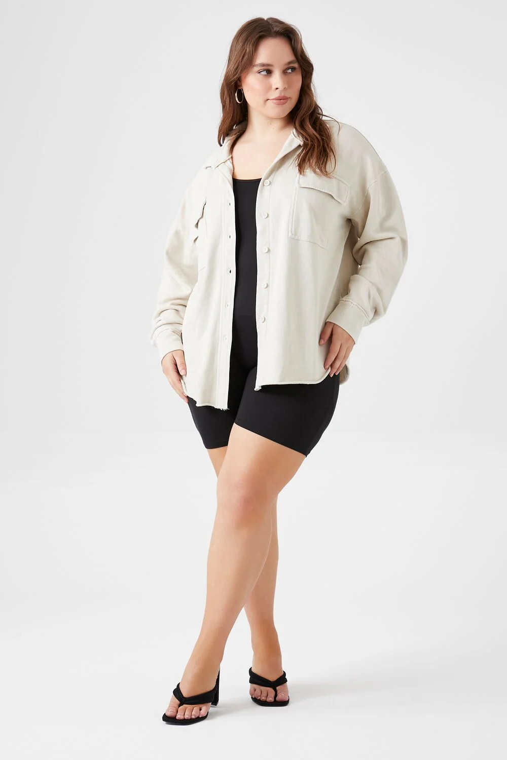 Plus Size French Terry Shacket - Image 4