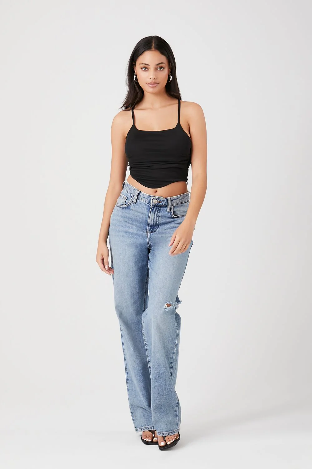 Mesh Cropped Halter Top - Image 4