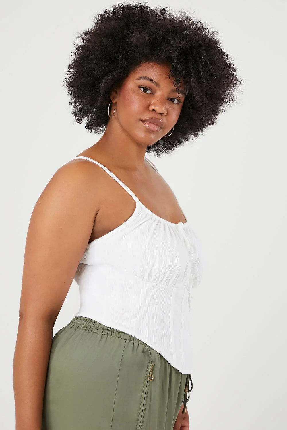 Plus Size Ribbed Corset Cami - Image 2