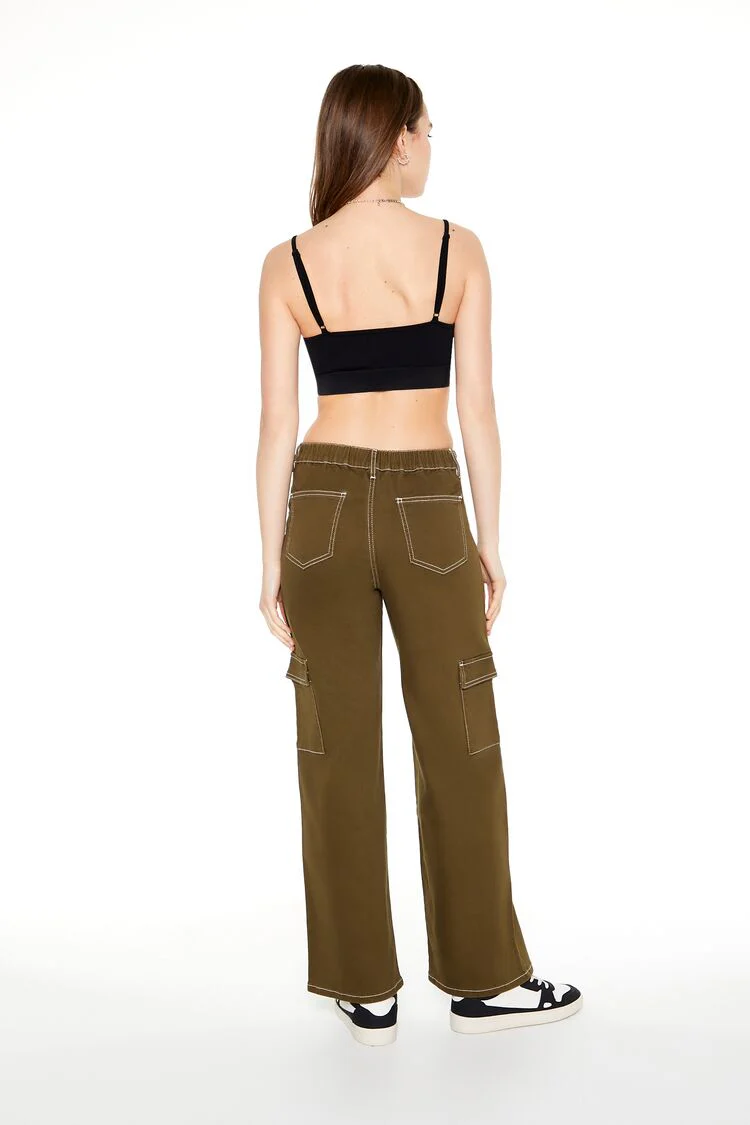 Twill Contrast-Trim Cargo Pants - Image 3