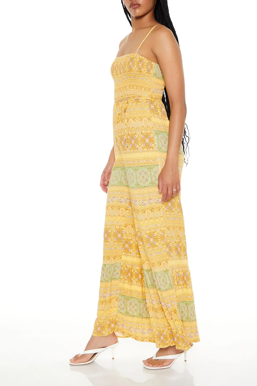Striped Ornate Print Cami Jumpsuit - Image 2