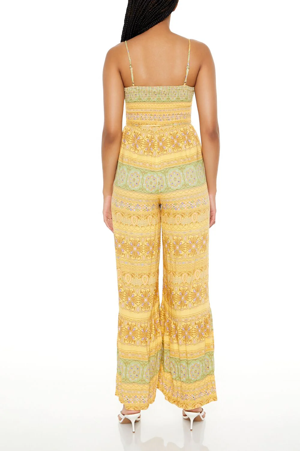Striped Ornate Print Cami Jumpsuit - Image 3
