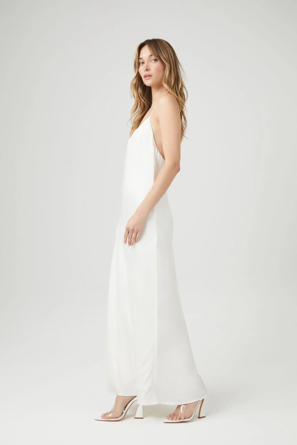 Satin Y-Back Maxi Slip Dress - Image 2