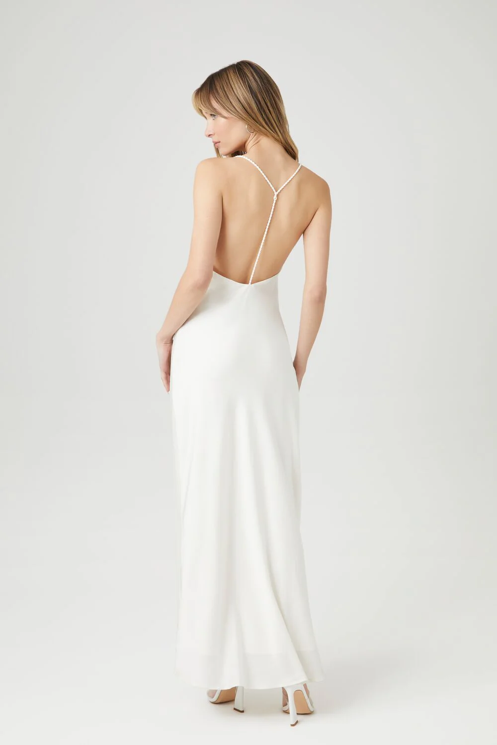 Satin Y-Back Maxi Slip Dress - Image 3