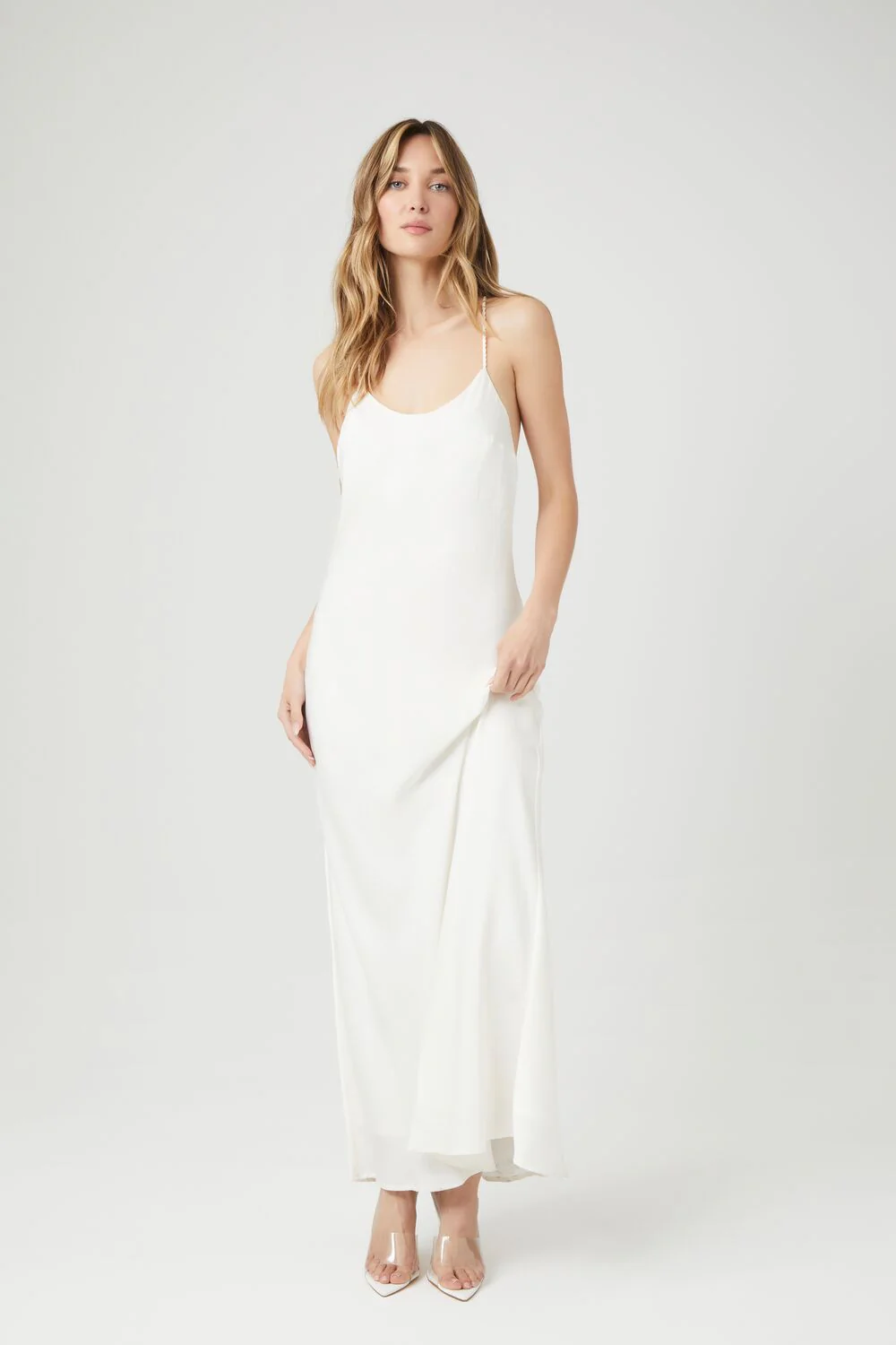 Satin Y-Back Maxi Slip Dress - Image 4