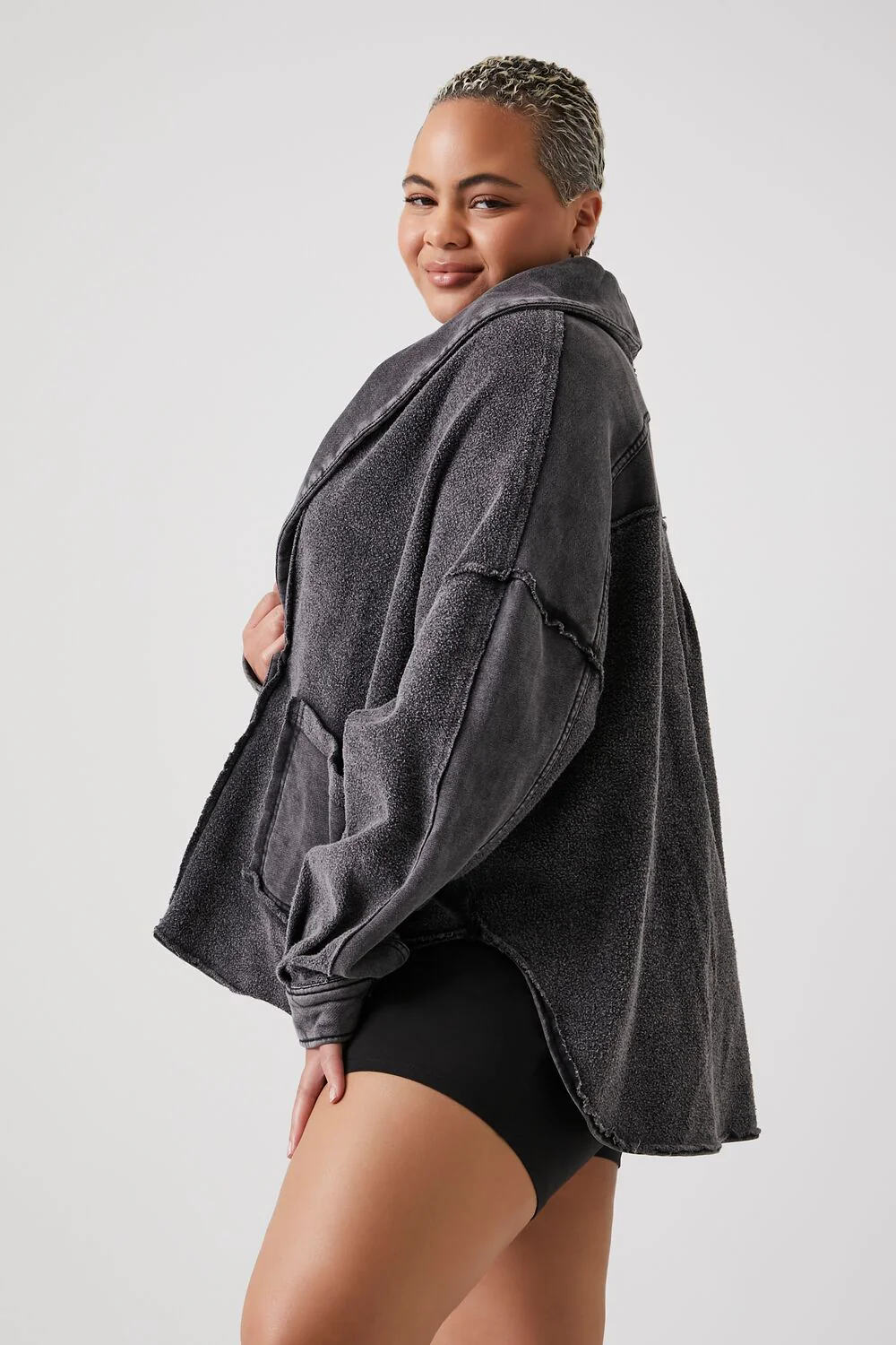 Plus Size French Terry Shacket - Image 2