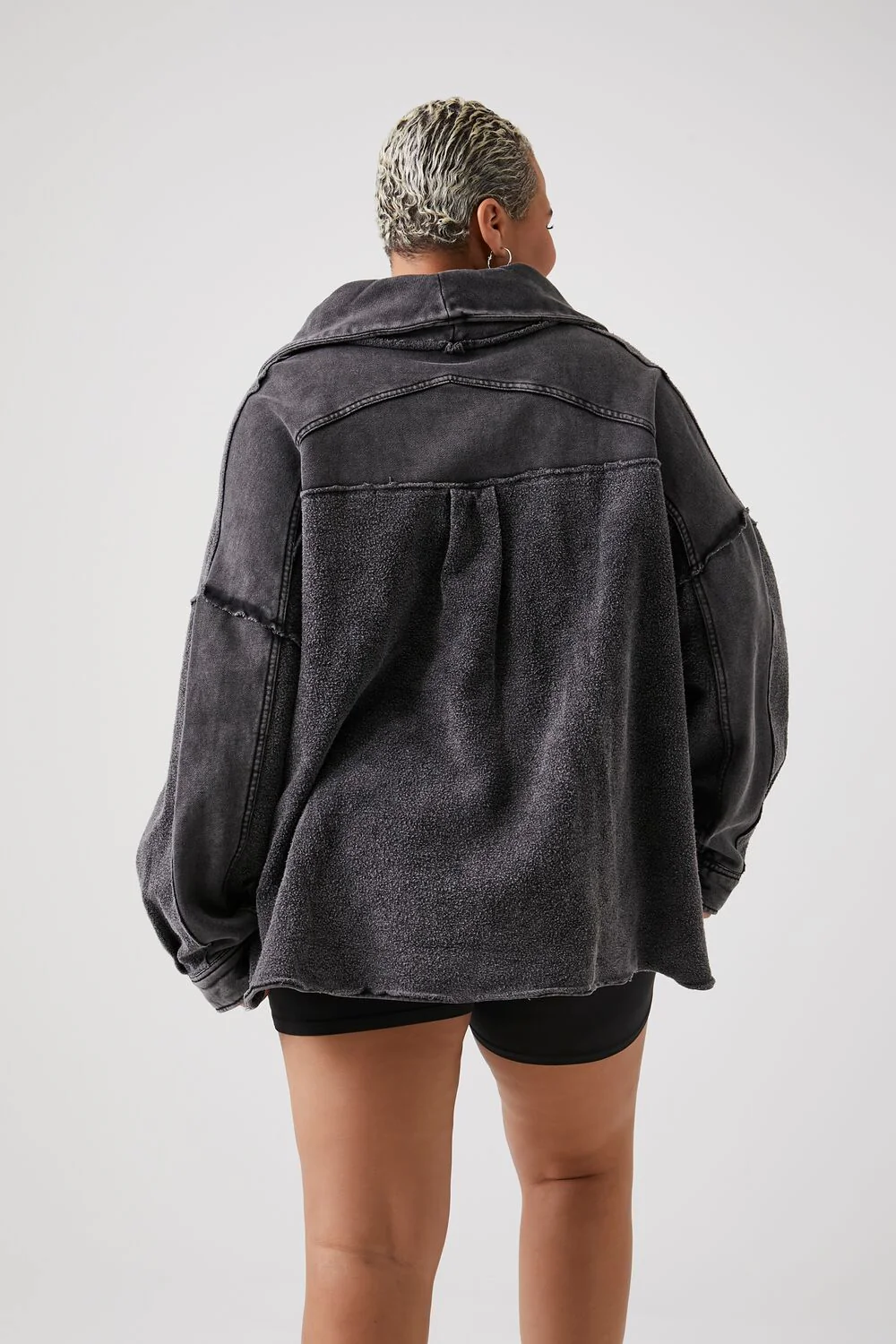 Plus Size French Terry Shacket - Image 3