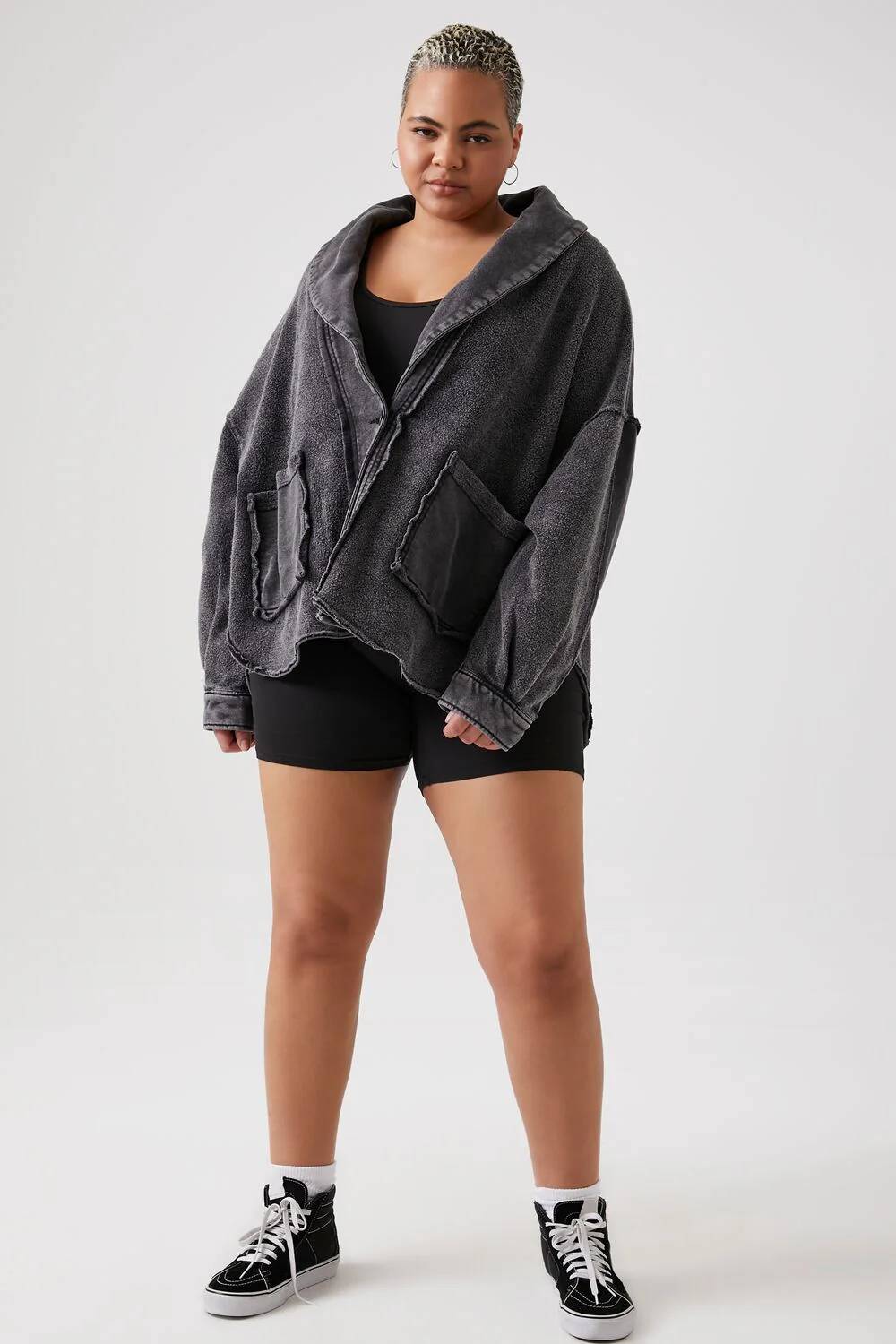 Plus Size French Terry Shacket - Image 4