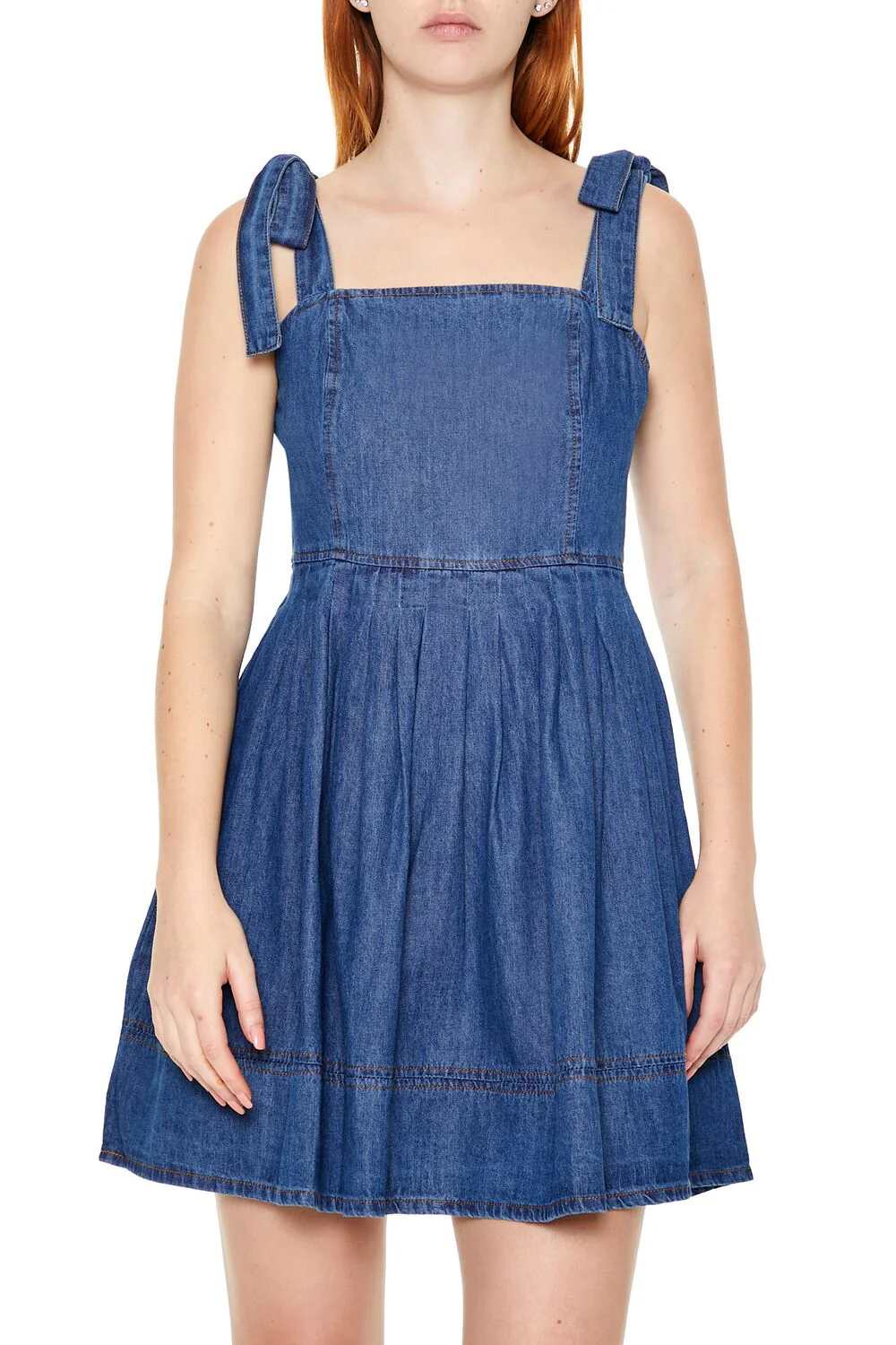 Denim Fit & Flare Mini Dress - Image 2