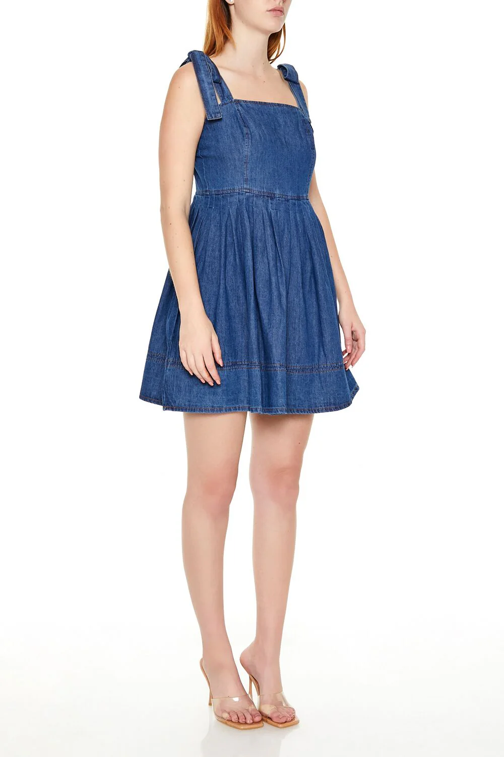 Denim Fit & Flare Mini Dress - Image 3