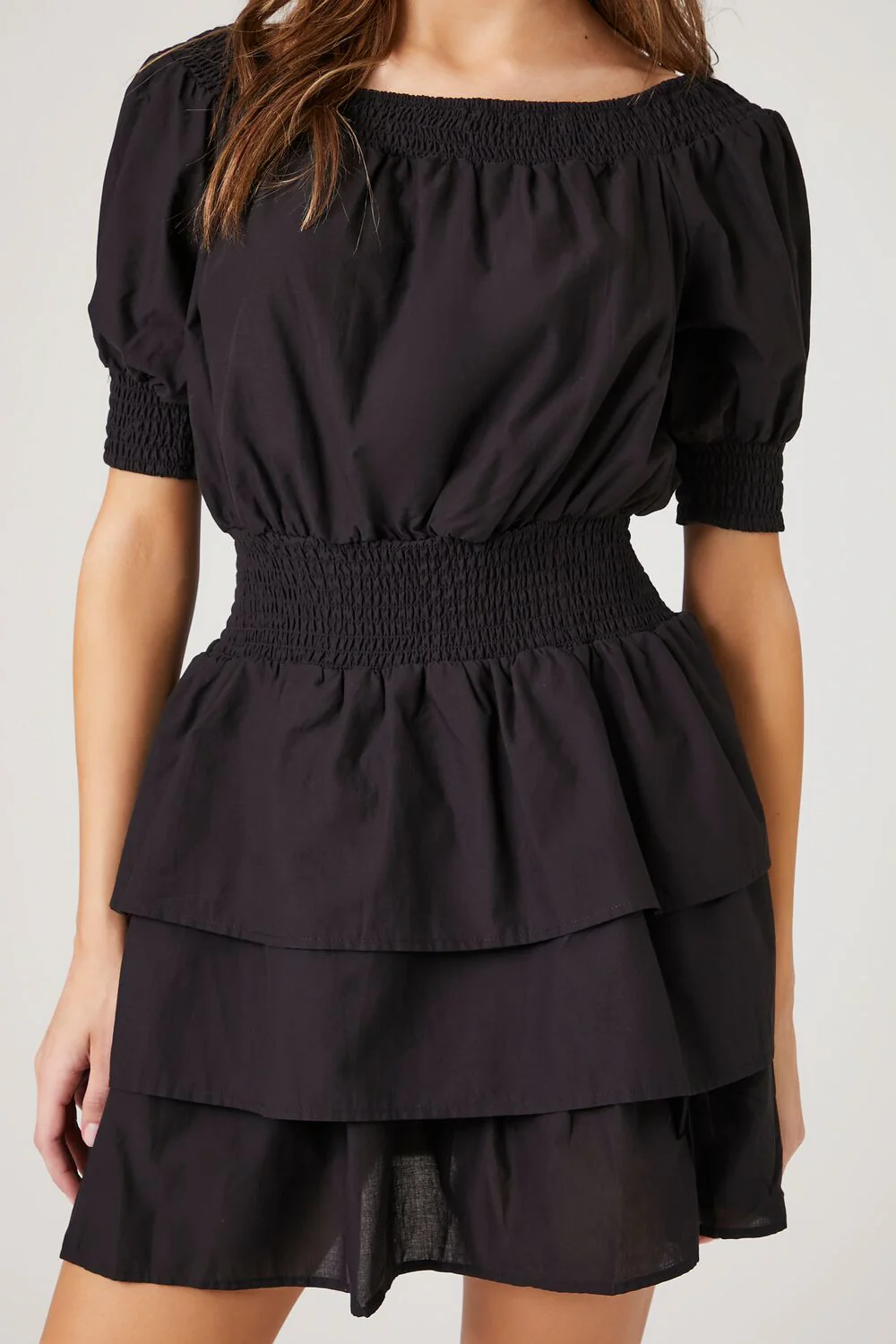 Smocked Puff-Sleeve Mini Dress - Image 5