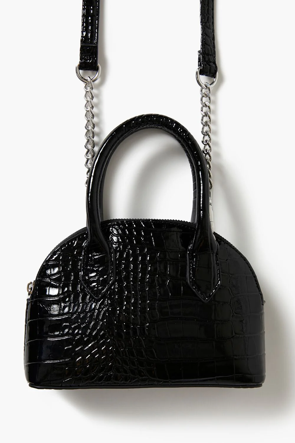 Faux Croc Crossbody Satchel Bag - Image 5