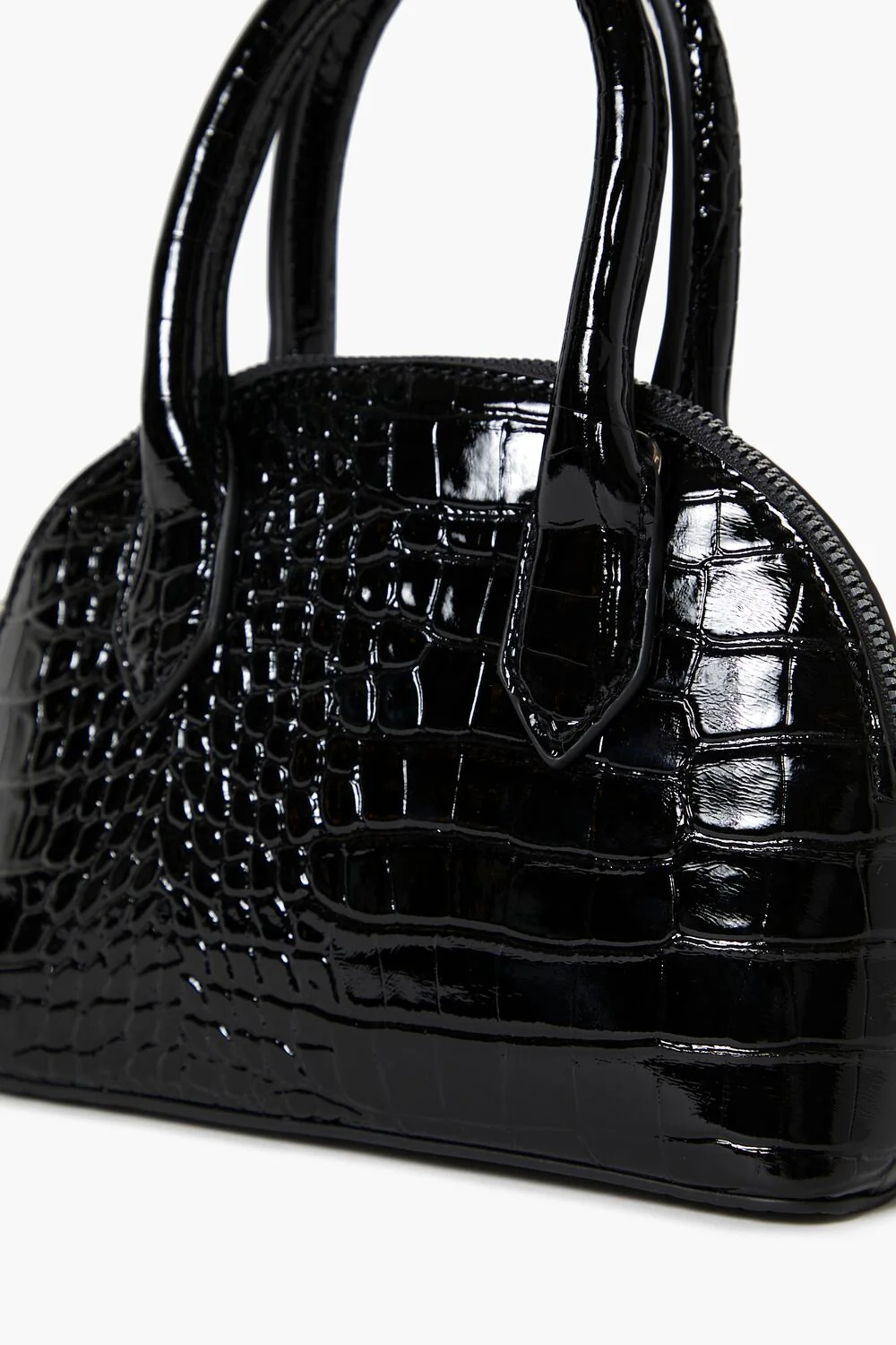 Faux Croc Crossbody Satchel Bag - Image 6