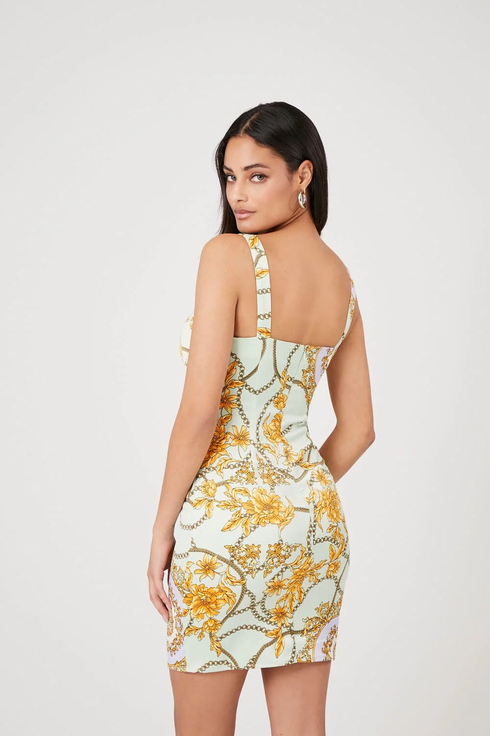 Floral Chain Print Mini Dress - Image 3
