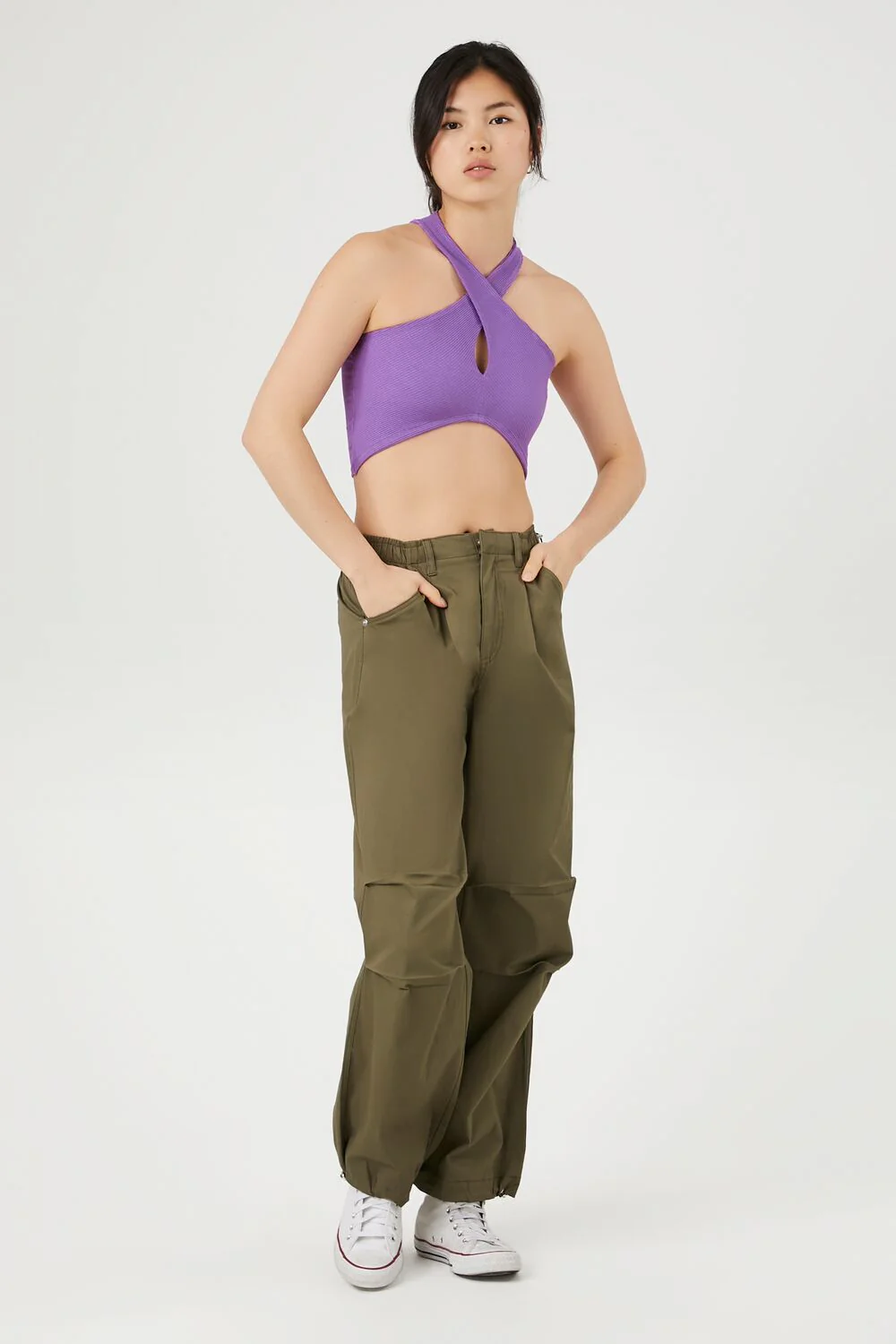 Ribbed Knit Halter Crop Top - Image 4