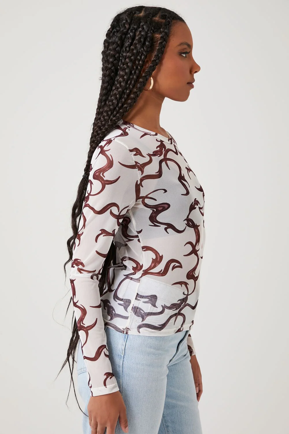 Mesh Abstract Print Top - Image 2