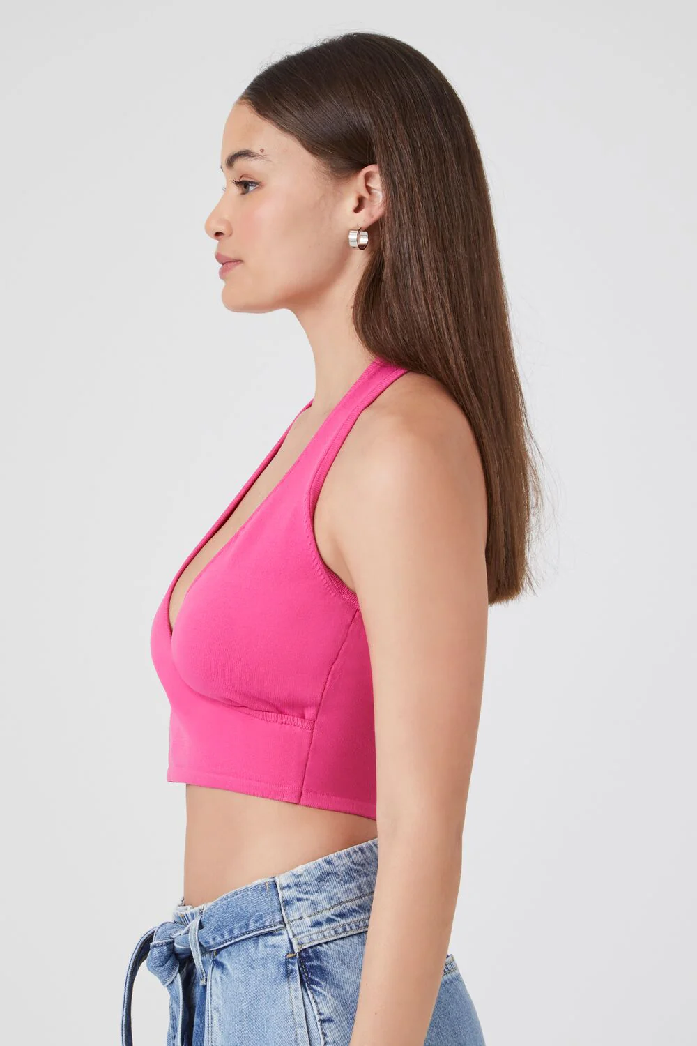 Sweater-Knit Halter Crop Top - Image 2