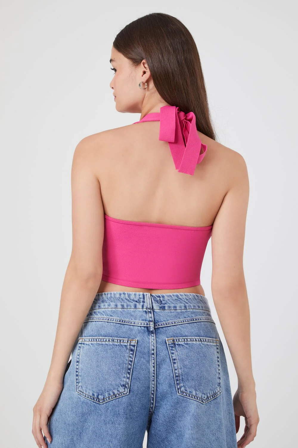 Sweater-Knit Halter Crop Top - Image 3