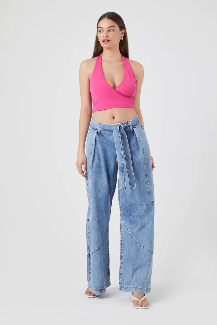 Sweater-Knit Halter Crop Top - Image 4