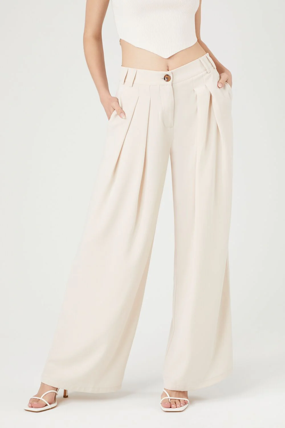 Crepe High-Rise Wide-Leg Pants - Image 2