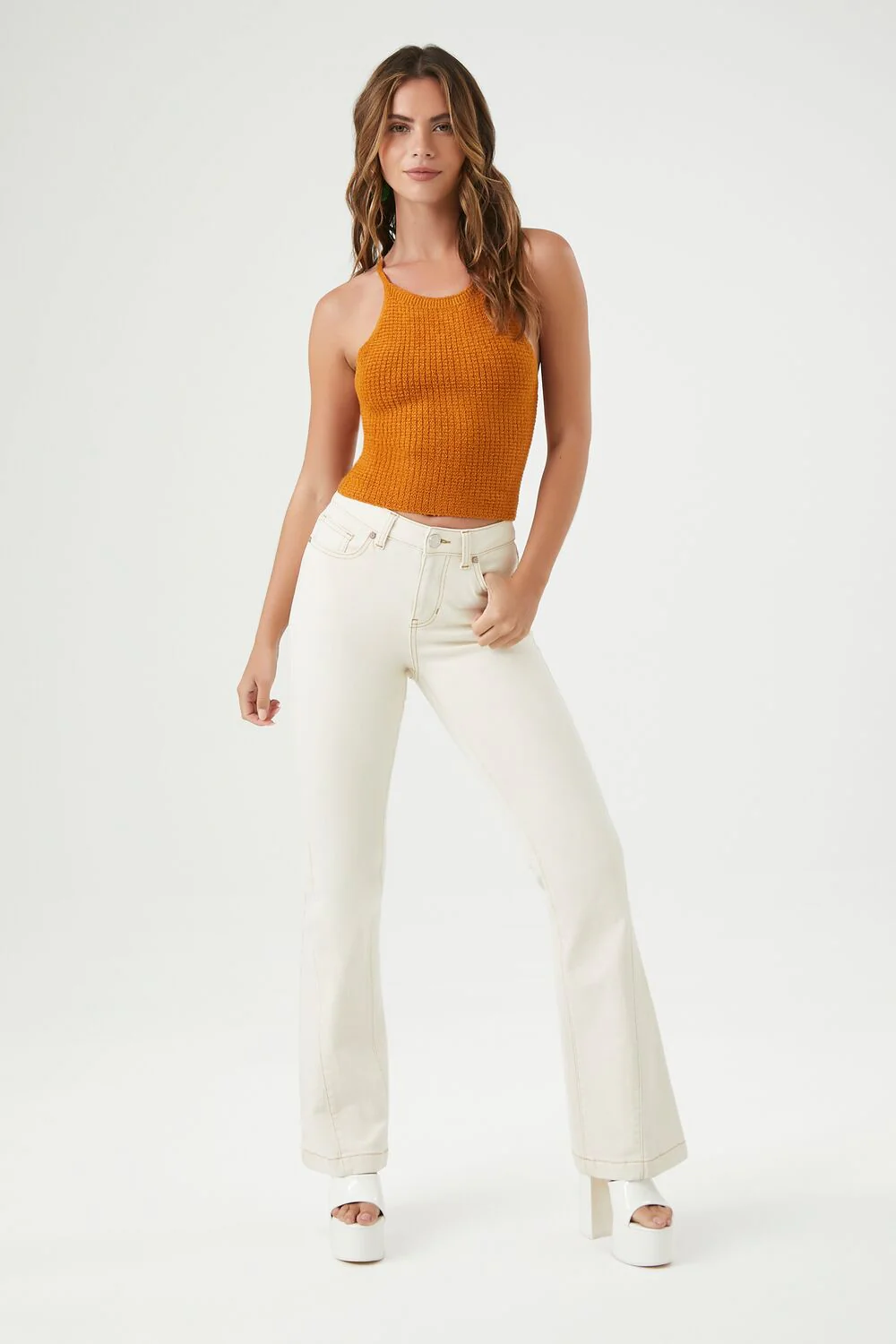 Sweater-Knit Cropped Cami - Image 4