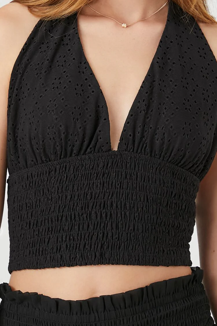 Eyelet Halter Crop Top - Image 10
