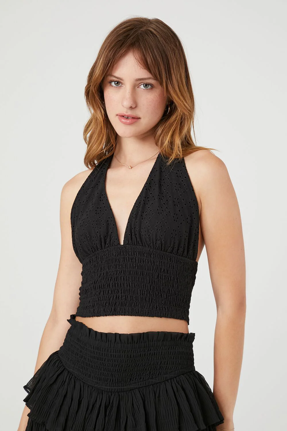 Eyelet Halter Crop Top - Image 6