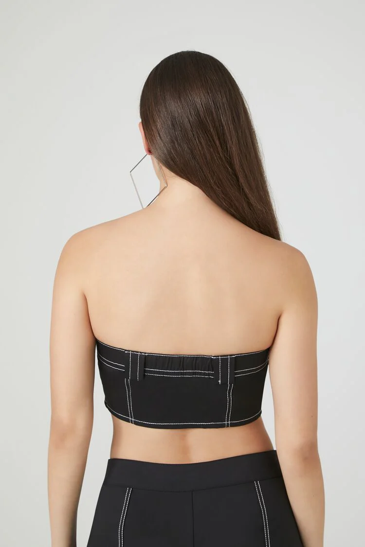 Super Cropped Button-Front Tube Top - Image 4
